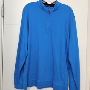 Men’s Bright Blue Quarter-Zip Pullover Sweatshirt